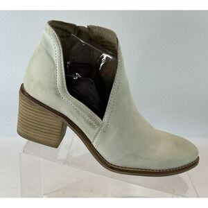 Diba True Sheena Boots Women's 9M Side Zip White Leather Ankle Booties